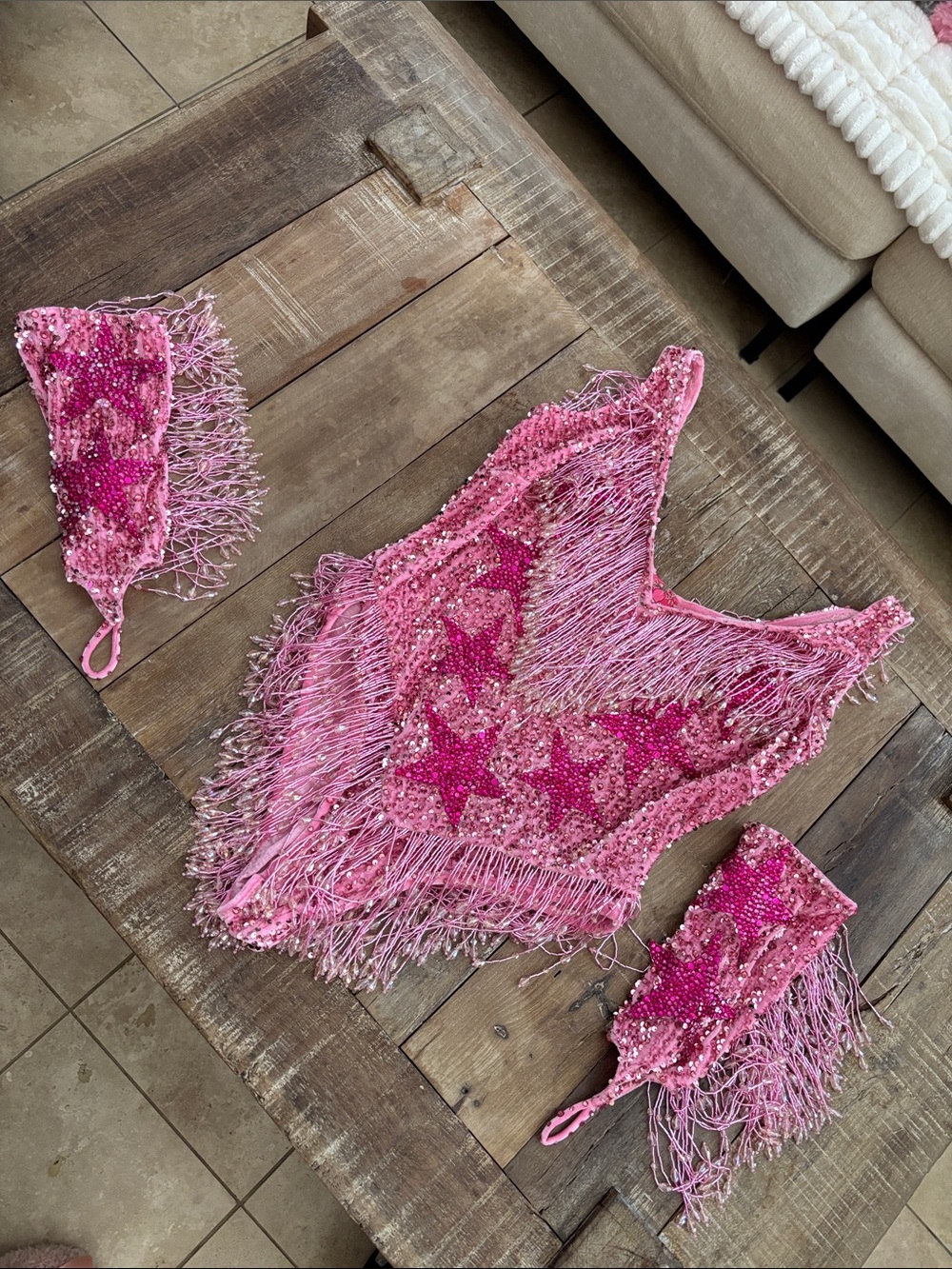 Embellished 3-piece Outfit Made especially for Trisha For her Tour